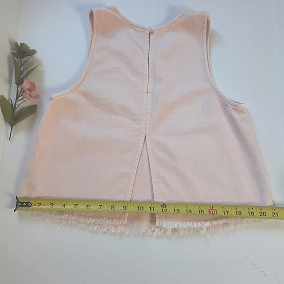 AERIE Light Pink Cotton Crop, Split-Back, A-Line Top - Picture 6 of 10